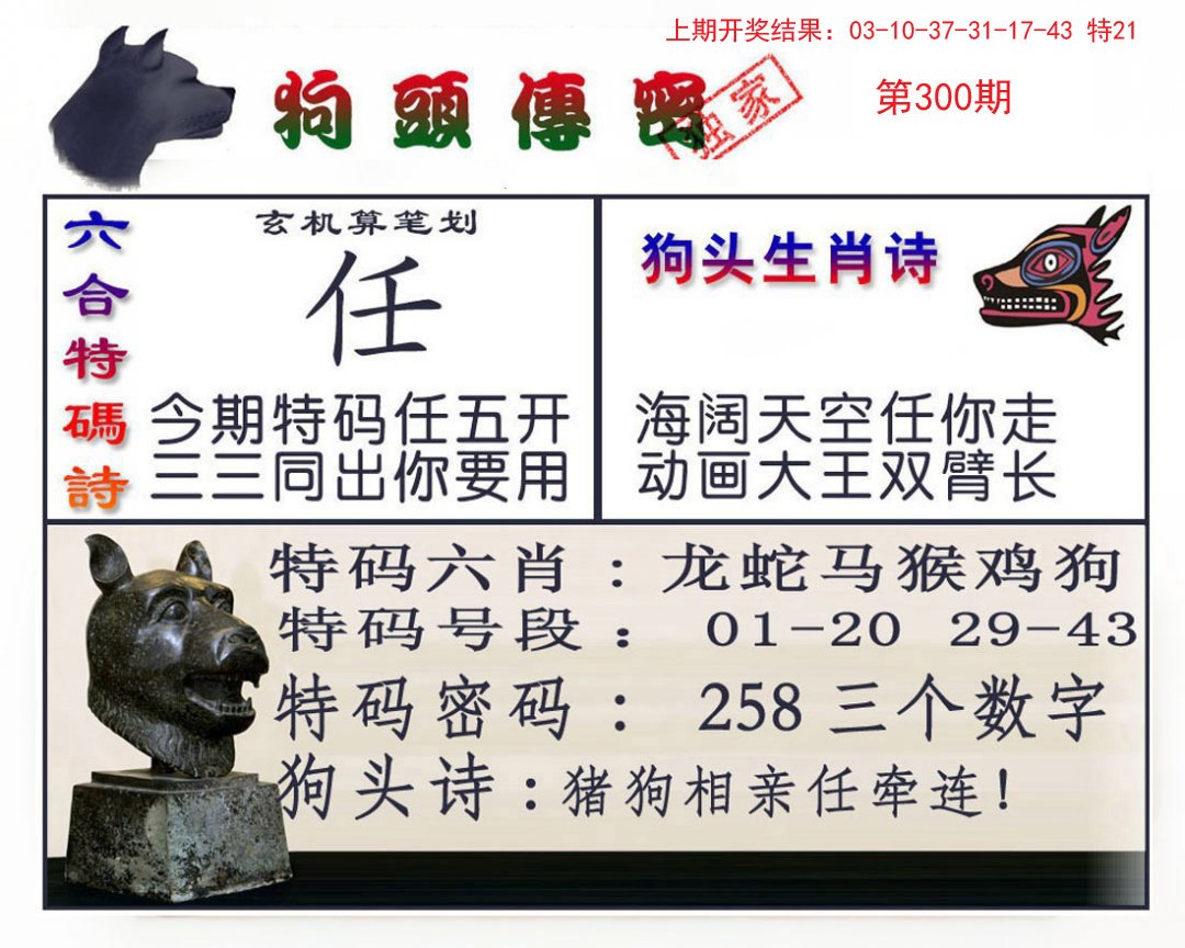 2024300期狗头传密