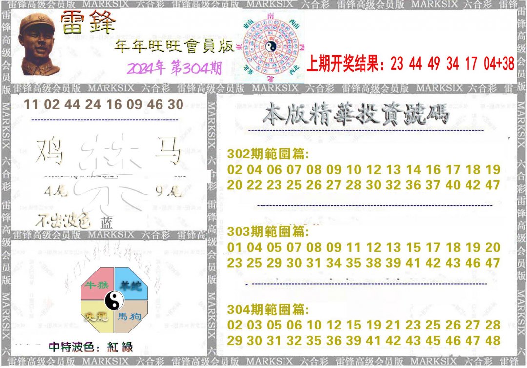 2024304期雷锋鼠年旺旺版