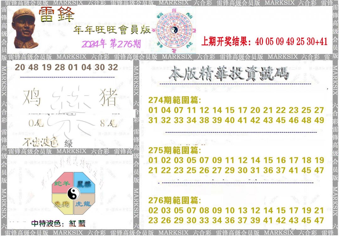 2024276期雷锋鼠年旺旺版