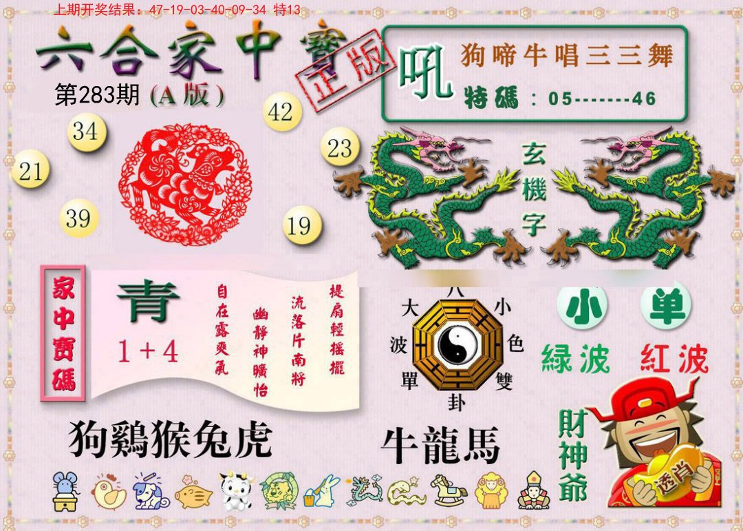 2024283期六合家中宝A