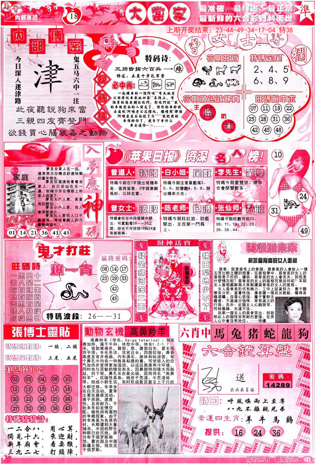 2024304期彩卷后庄B
