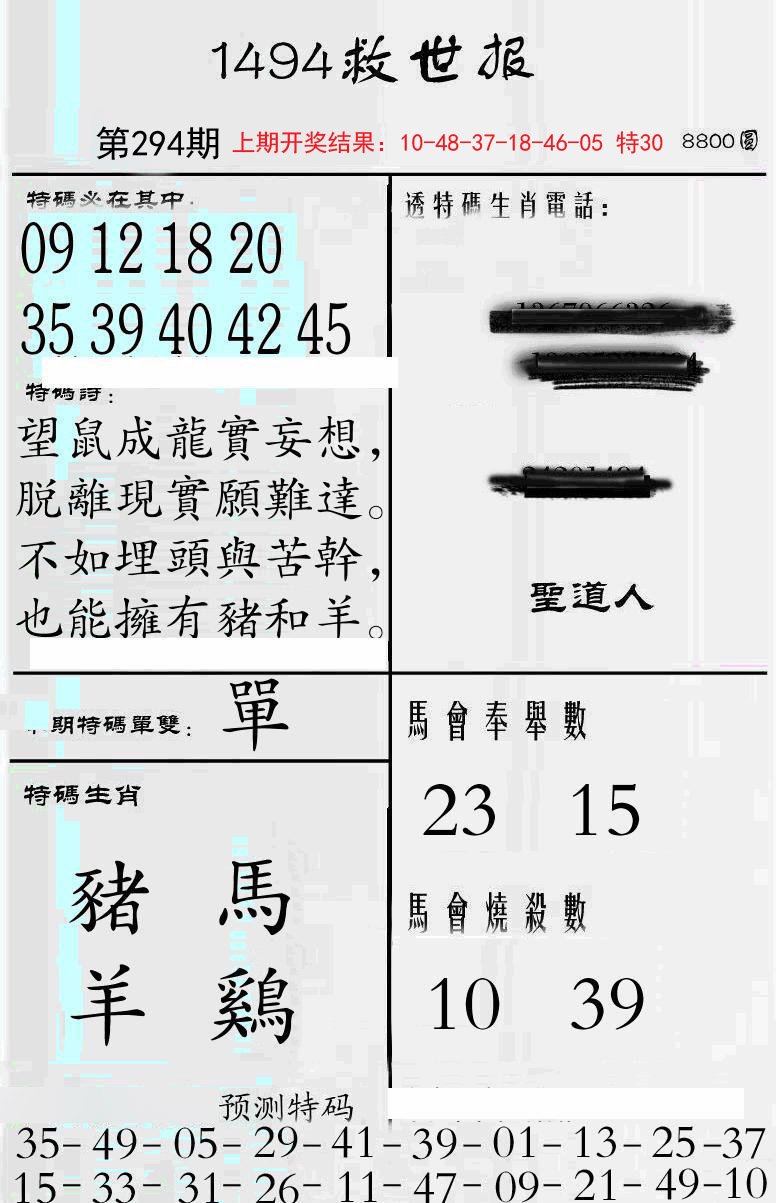 2024294期牛派救世报
