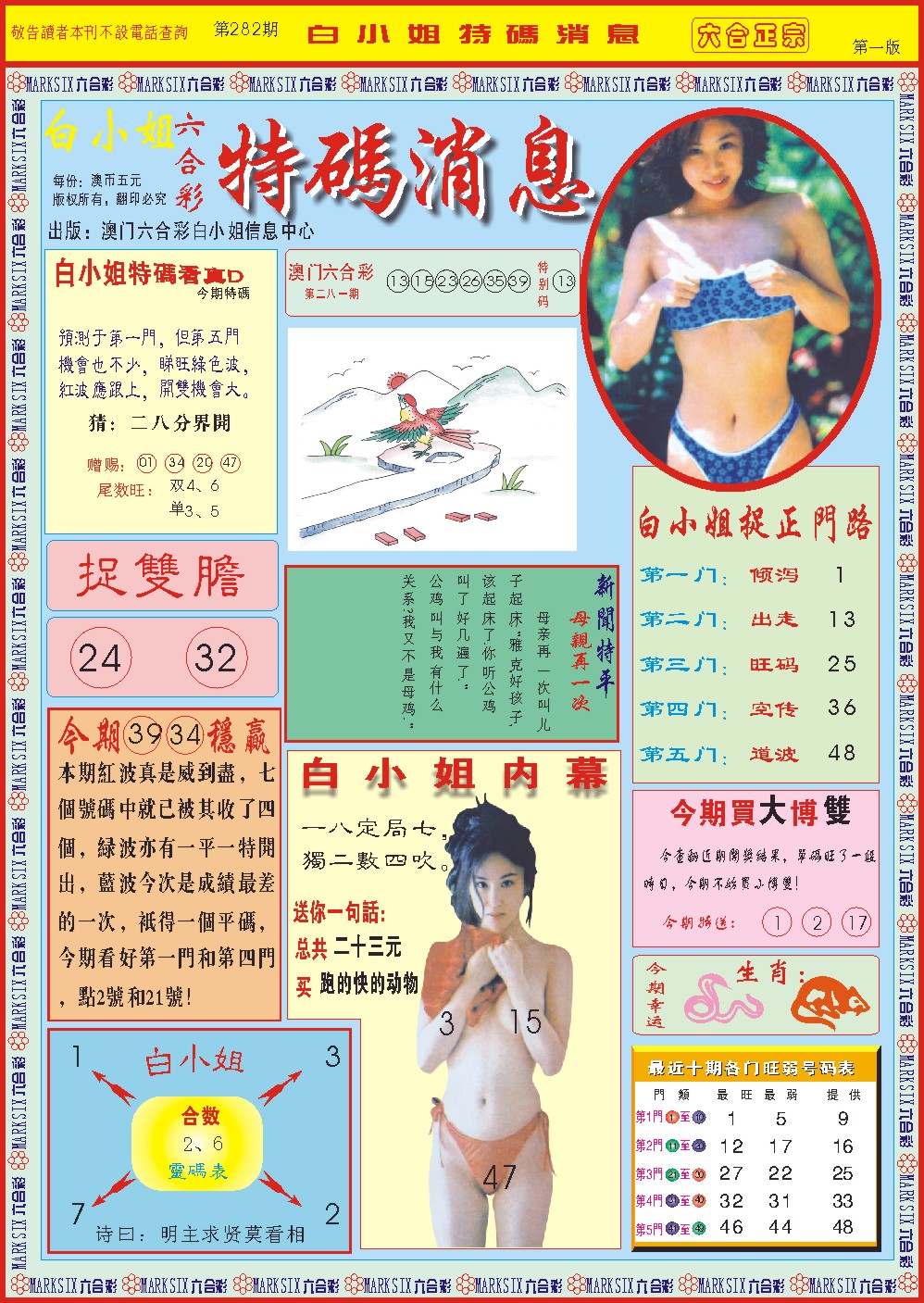 2024282期白小姐特码消息A