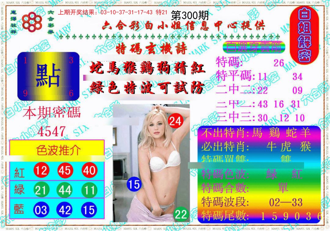 2024300期白姐解密《另版》