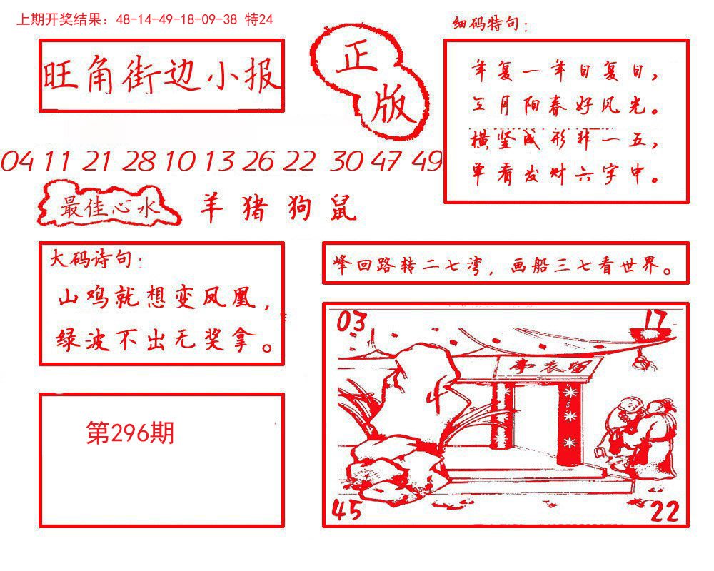 2024296期旺角街边小报