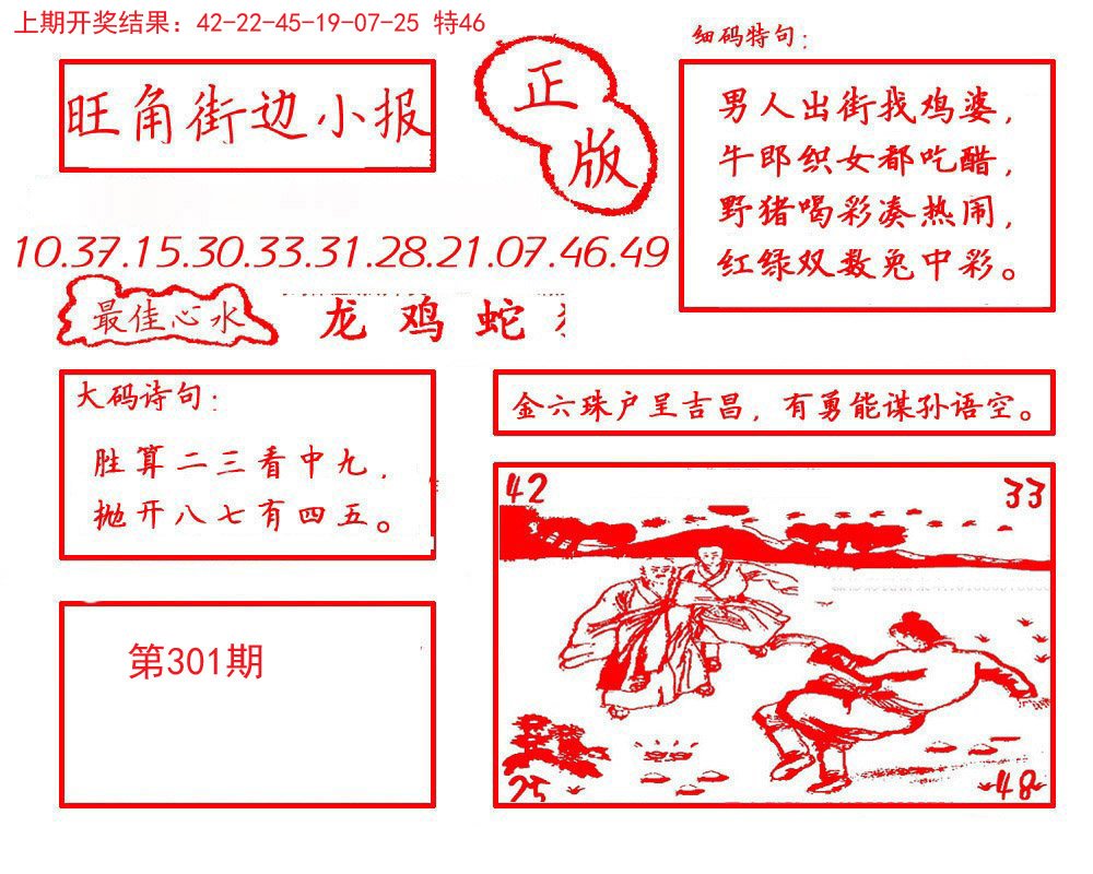 2024301期旺角街边小报