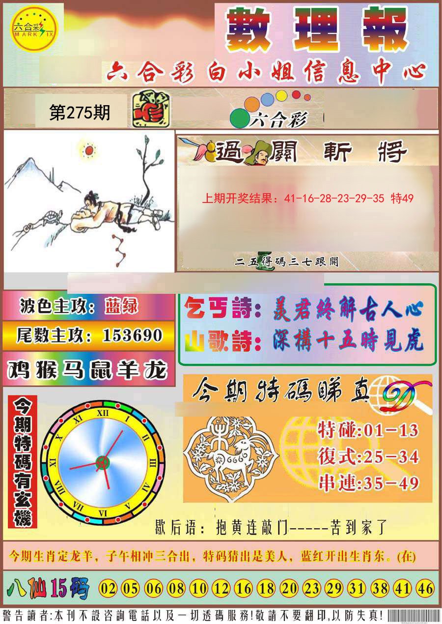 2024275期九龙数理报