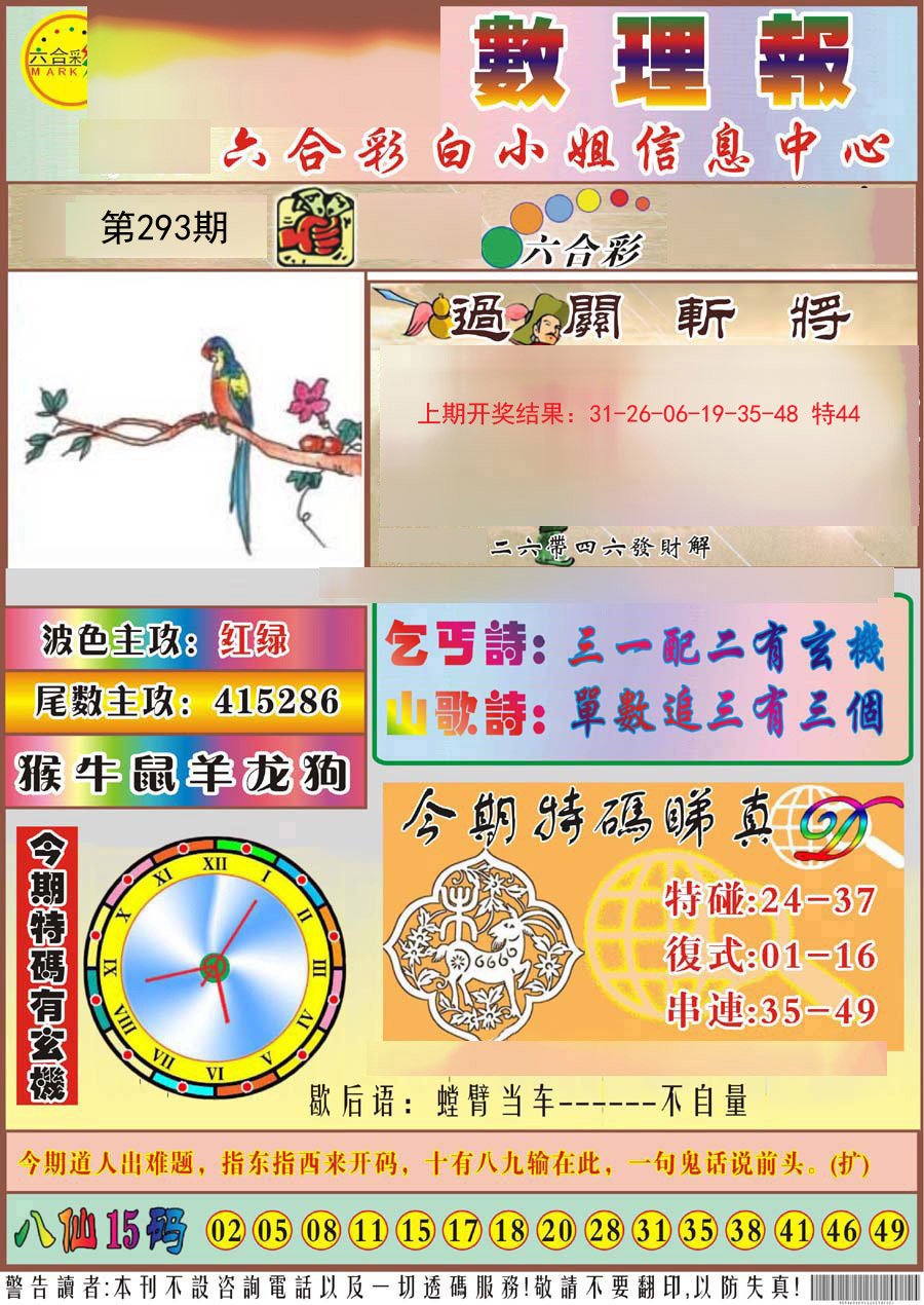 2024293期九龙数理报