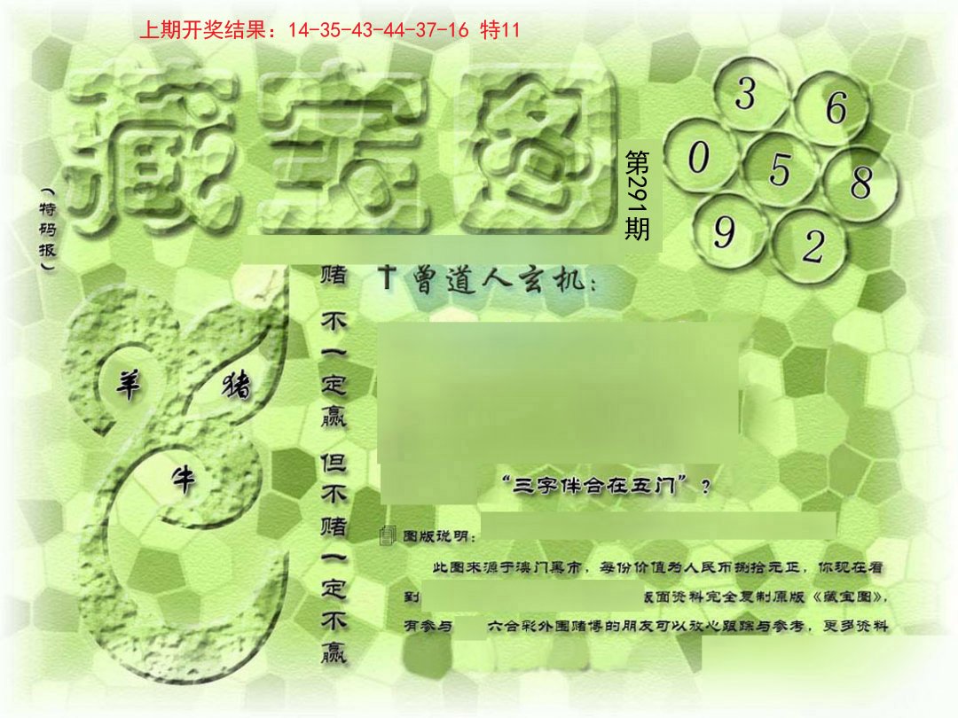 2024291期假新藏宝图