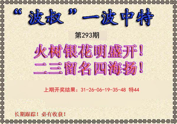 2024293期波叔一波中特