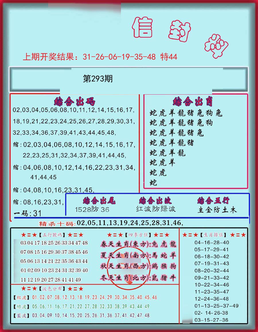2024293期信封料