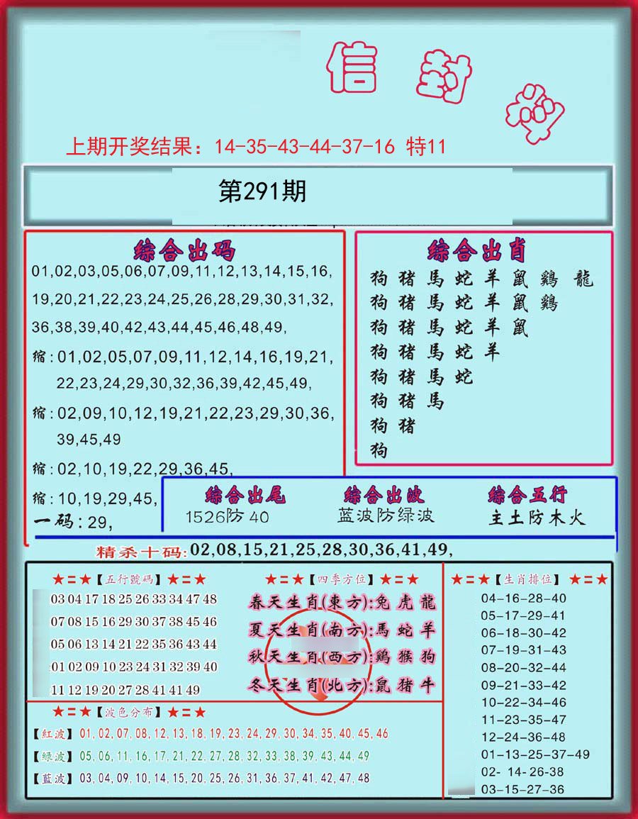 2024291期信封料