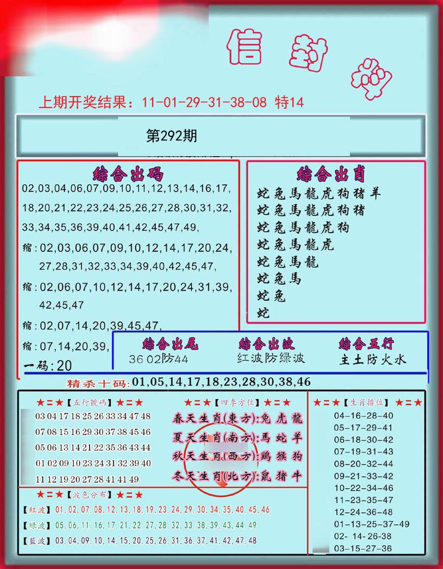 2024292期信封料