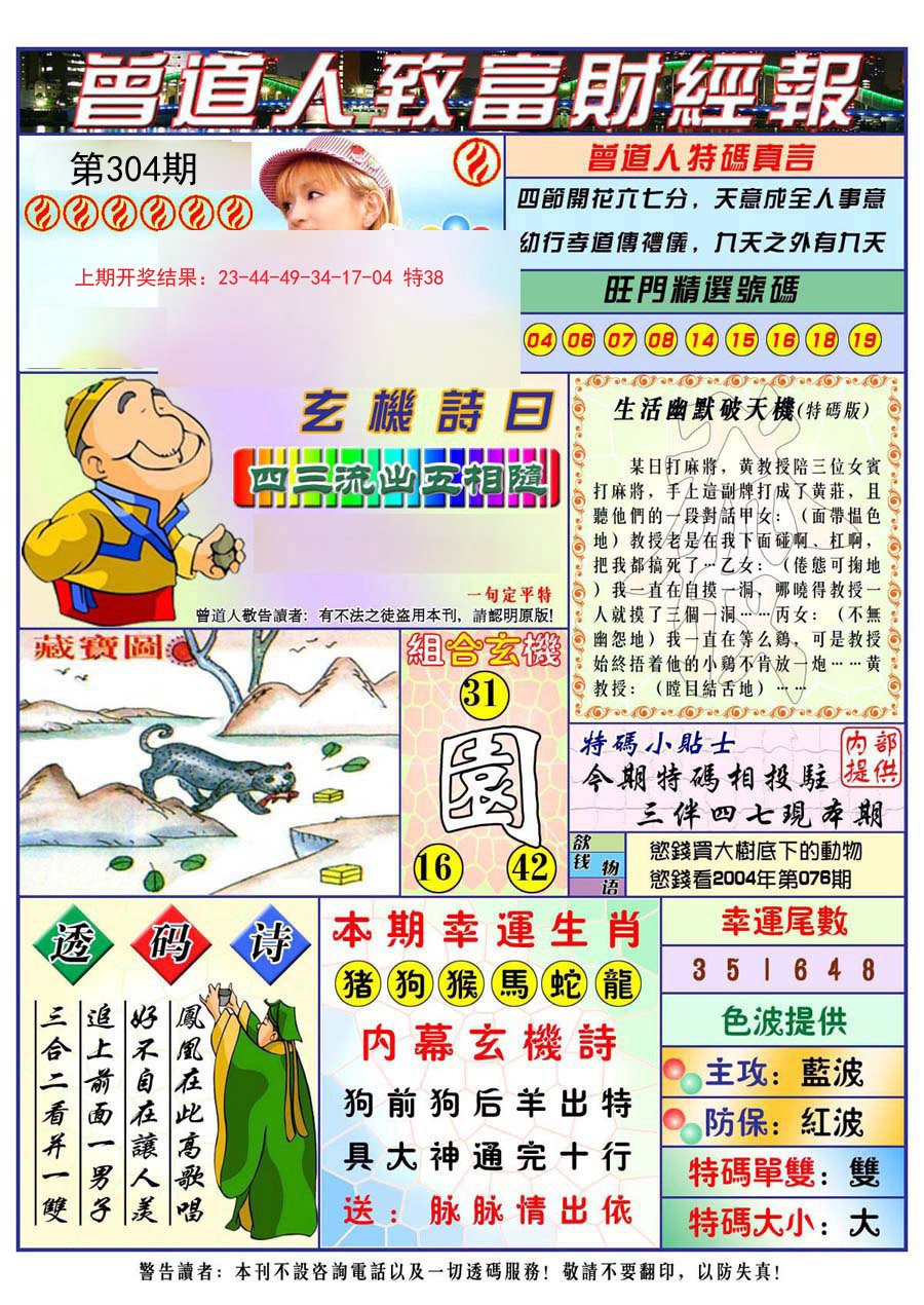 2024304期曾道人致福财经