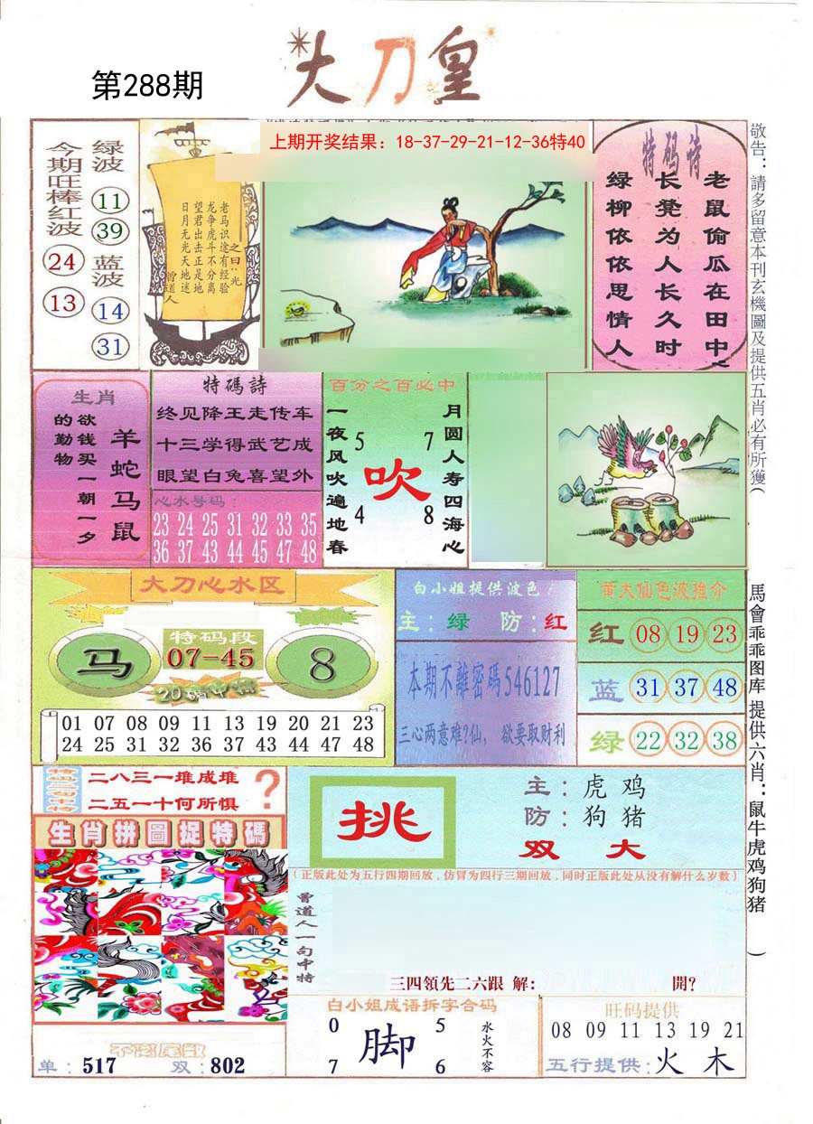 2024288期大刀皇
