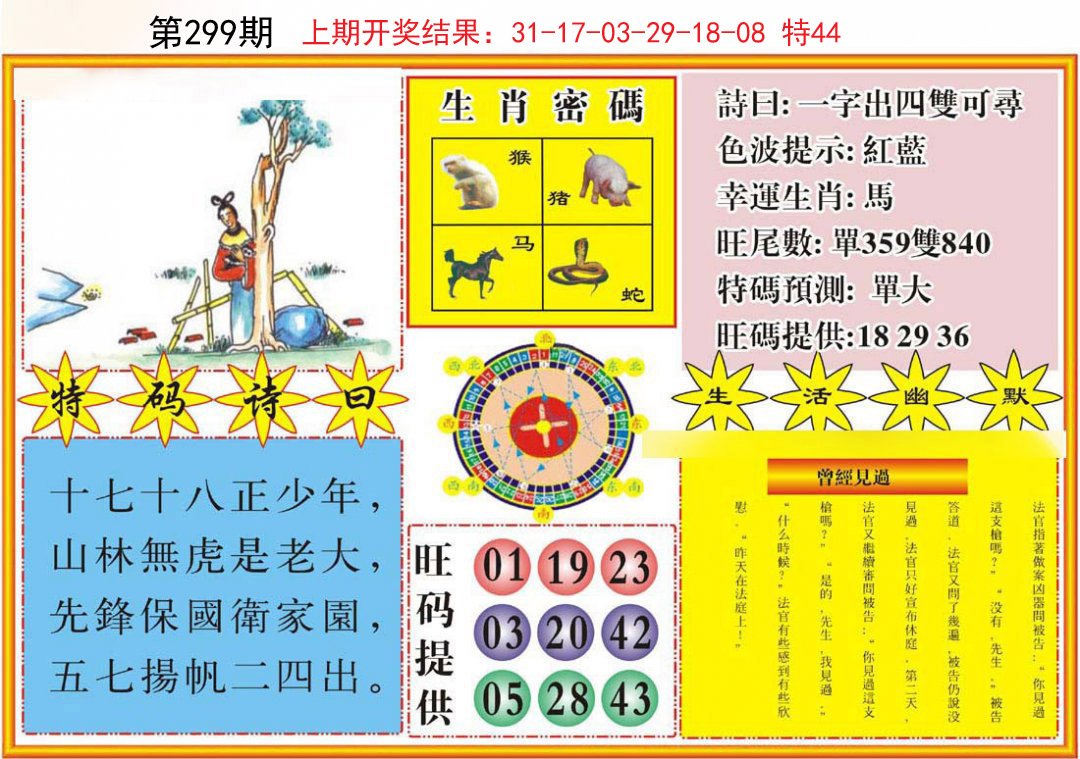 2024299期台湾八卦解宝图