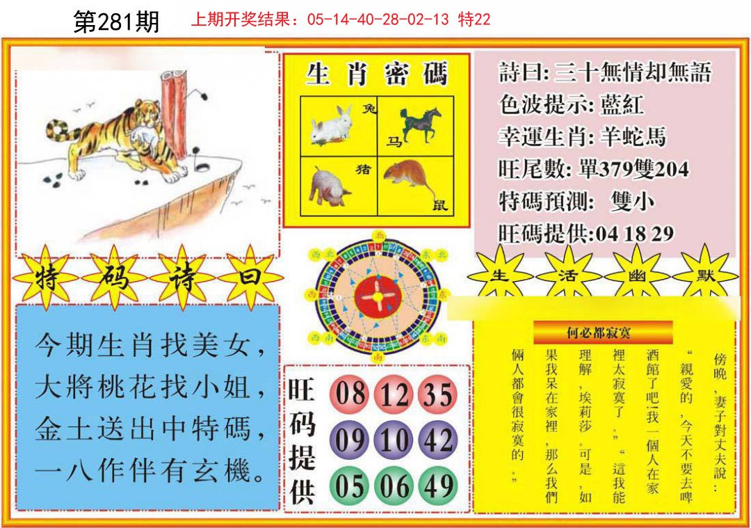2024281期台湾八卦解宝图