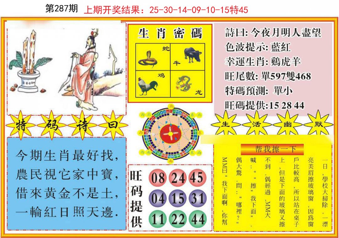 2024287期台湾八卦解宝图