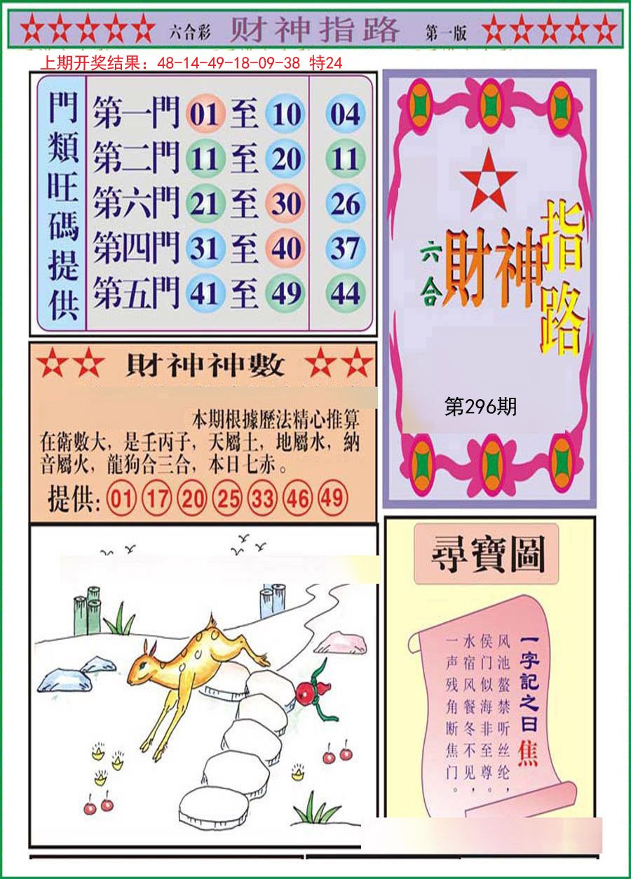 2024296期财神指路A