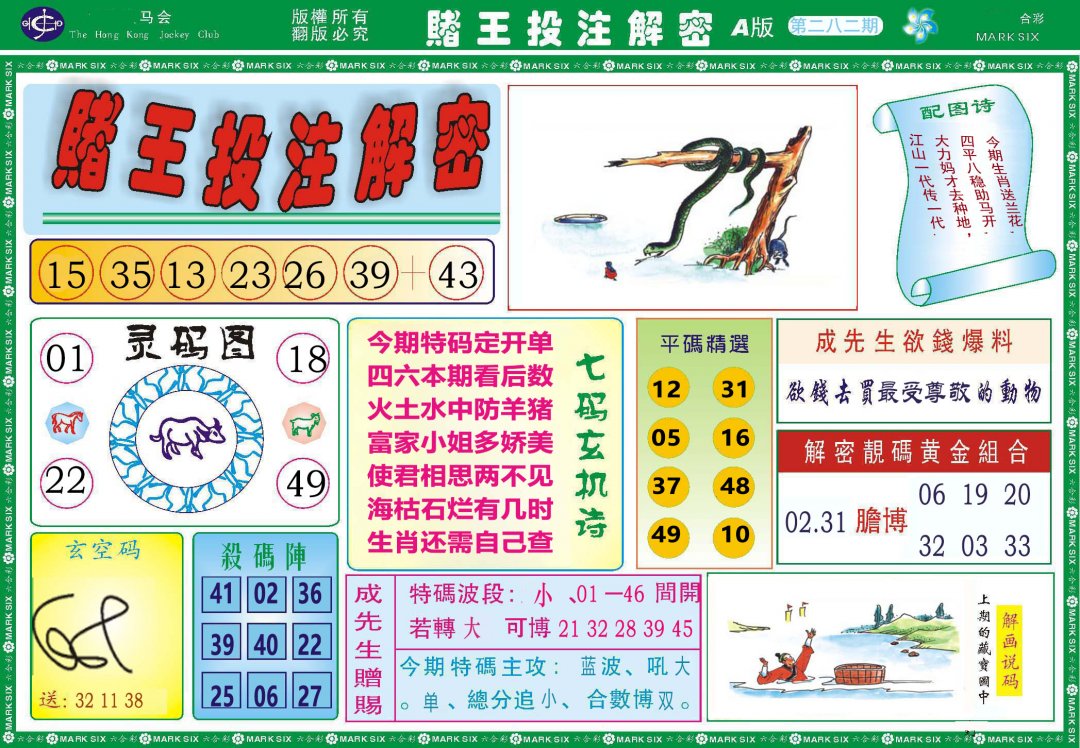 2024282期赌王投注解密