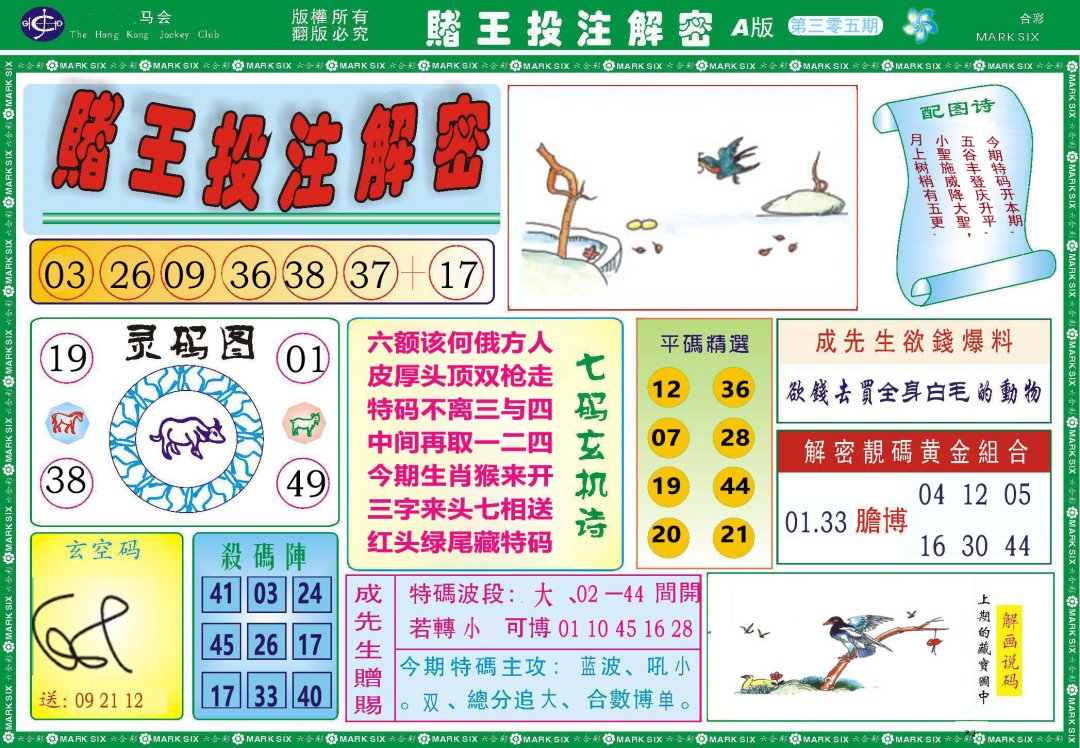 2024305期赌王投注解密