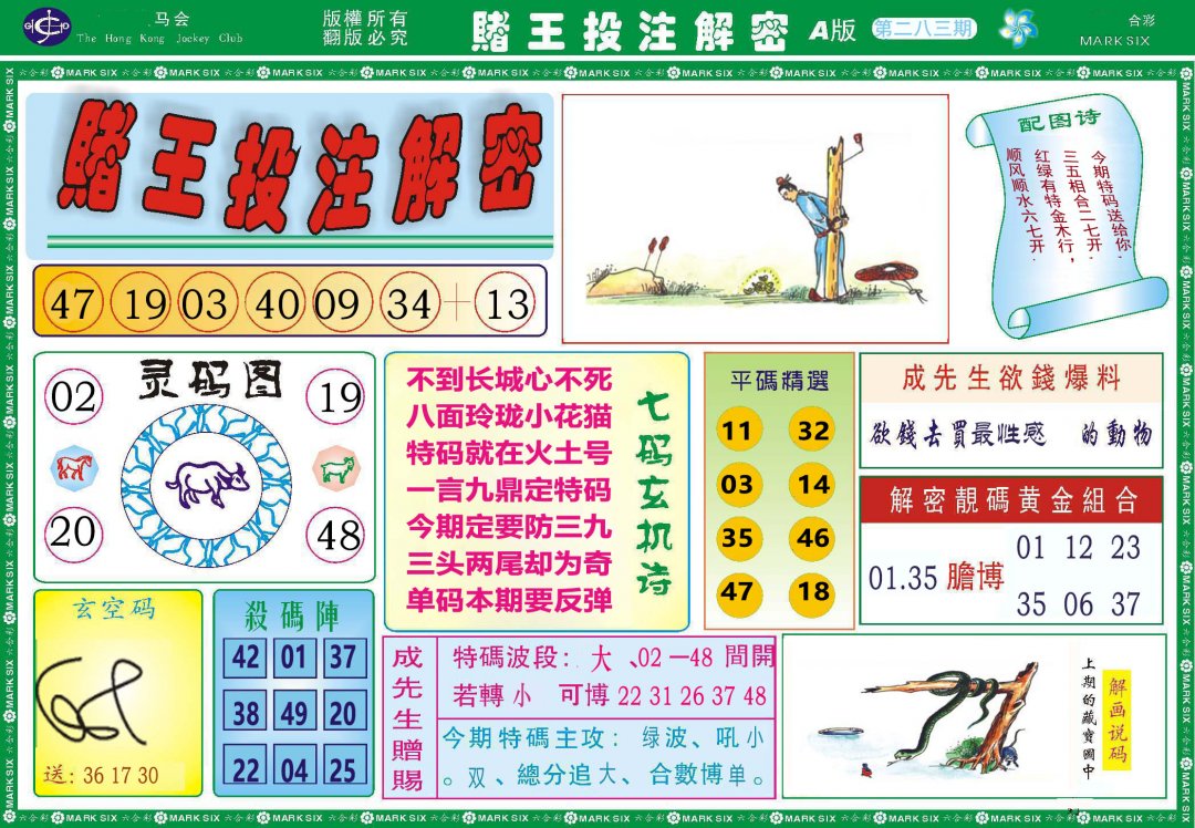 2024283期赌王投注解密