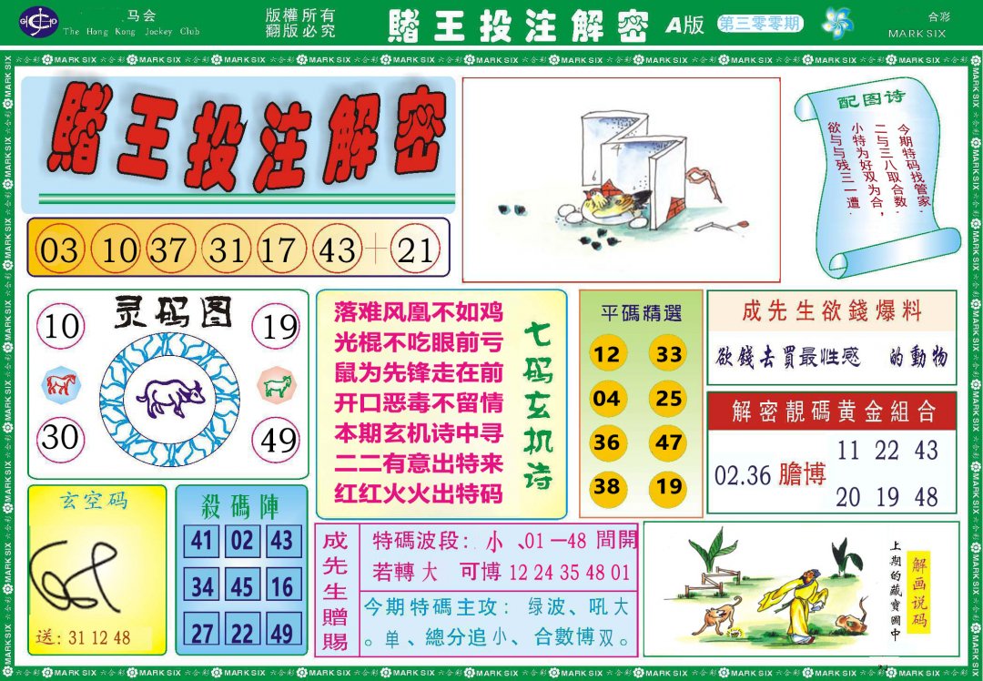 2024300期赌王投注解密