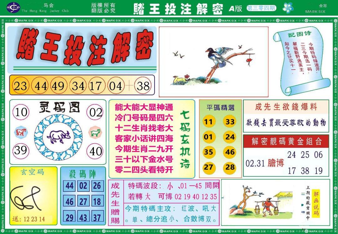 2024304期赌王投注解密