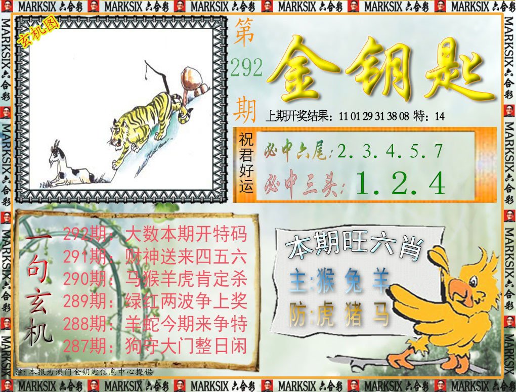2024292期金钥匙