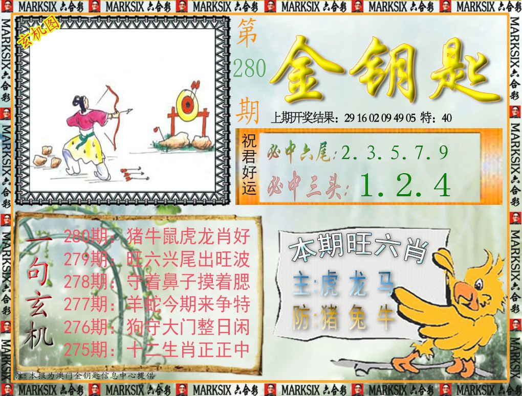 2024280期金钥匙