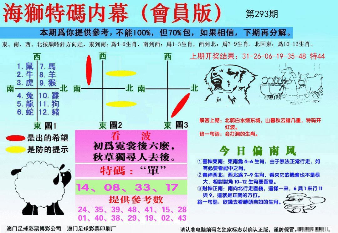 2024293期海狮特码会员报