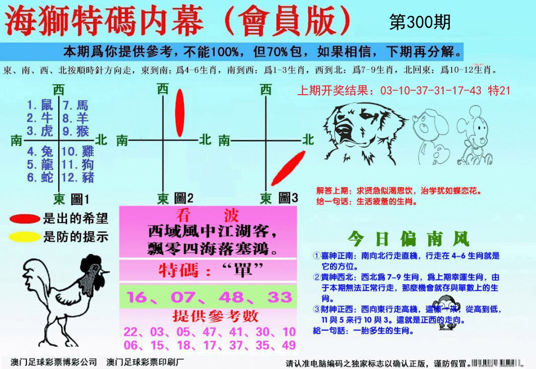 2024300期海狮特码会员报
