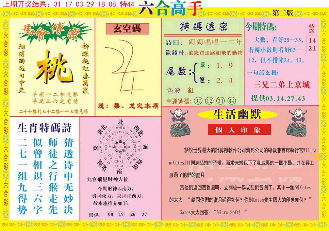 2024299期六合高手B