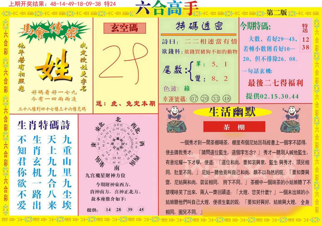 2024296期六合高手B
