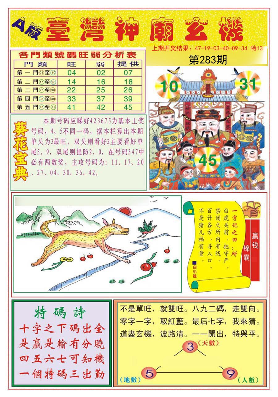 2024283期台湾神庙A
