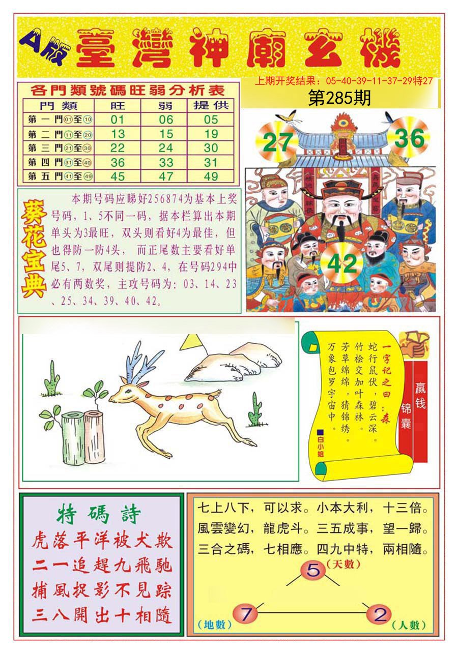 2024285期台湾神庙A