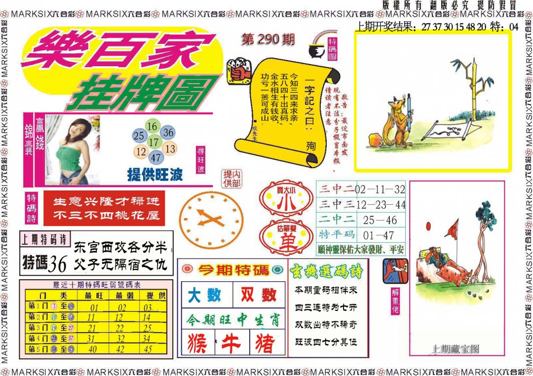2024290期乐百家挂牌图