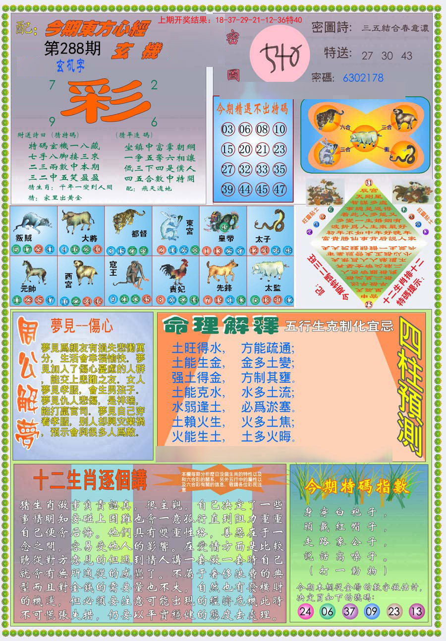 2024288期(新版)东方心经B