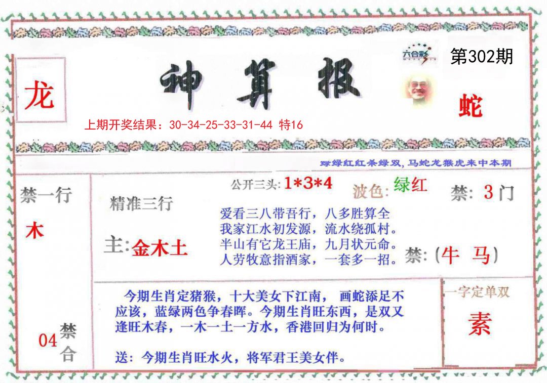 2024302期神算報