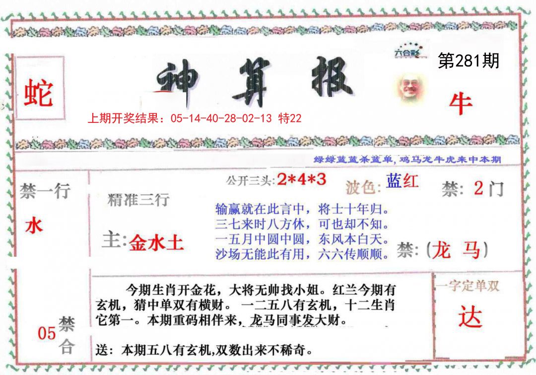 2024281期神算報
