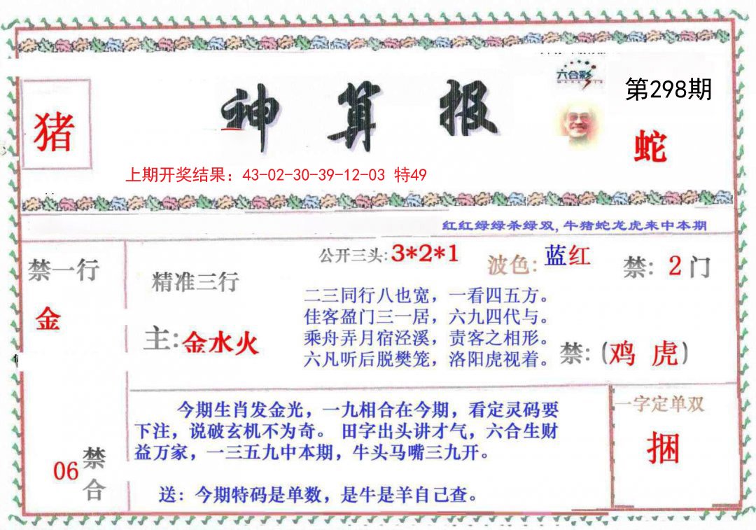 2024298期神算報