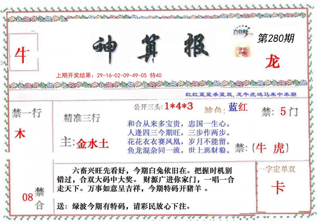 2024280期神算報