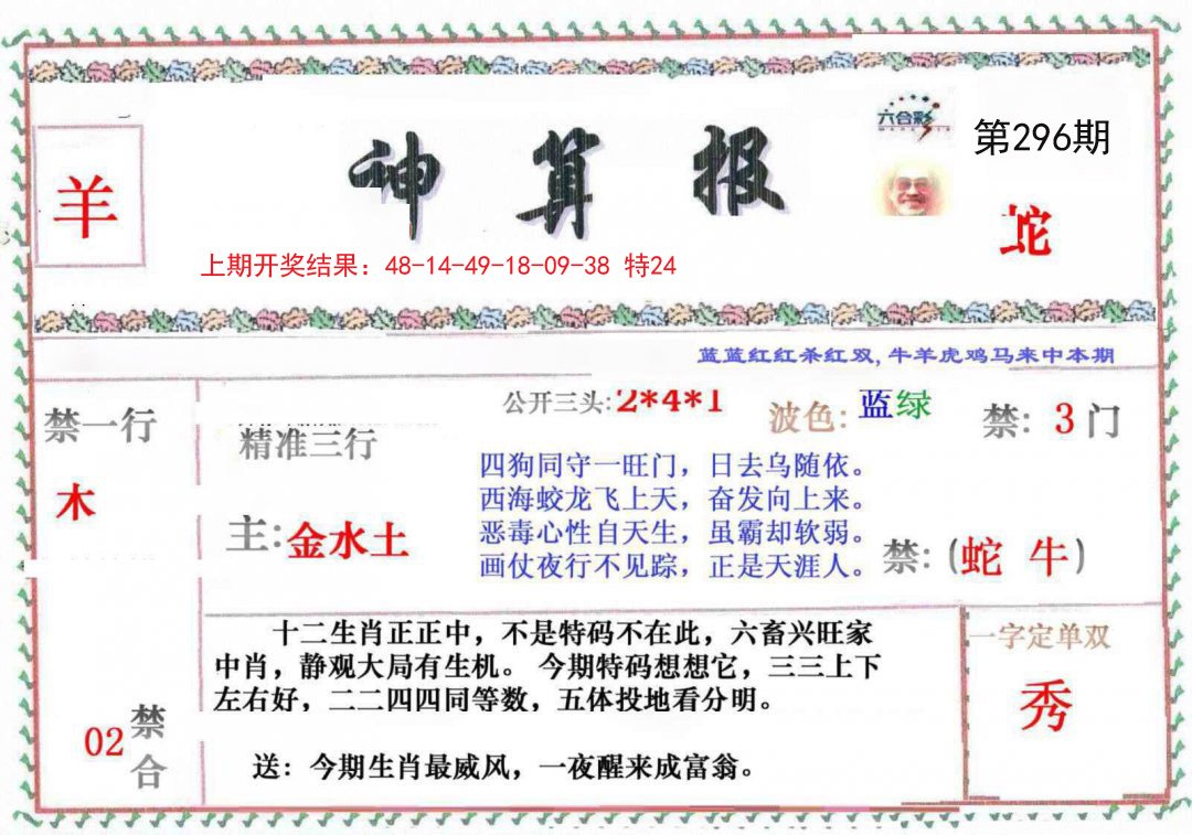 2024296期神算報