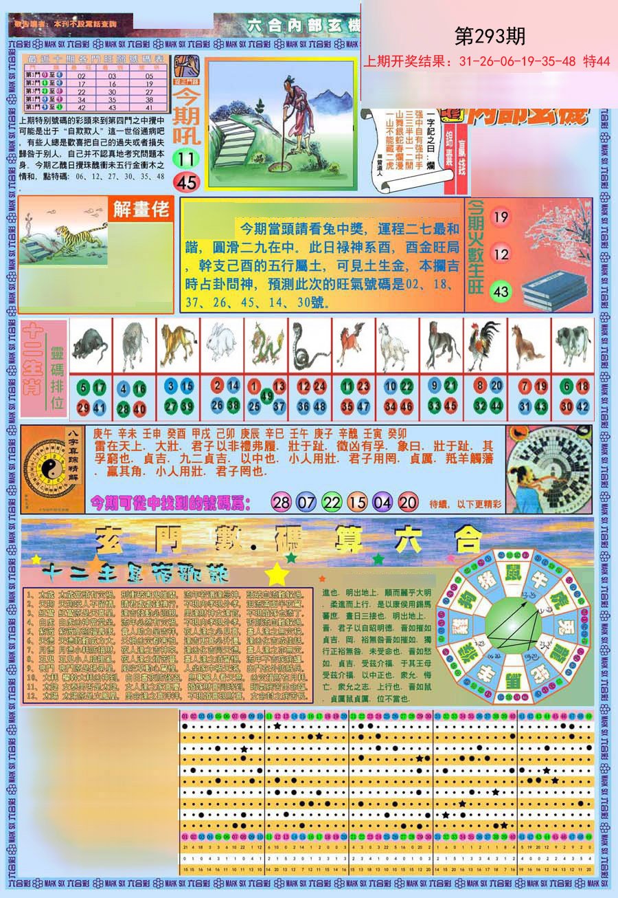 2024293期(新版)内部玄机A