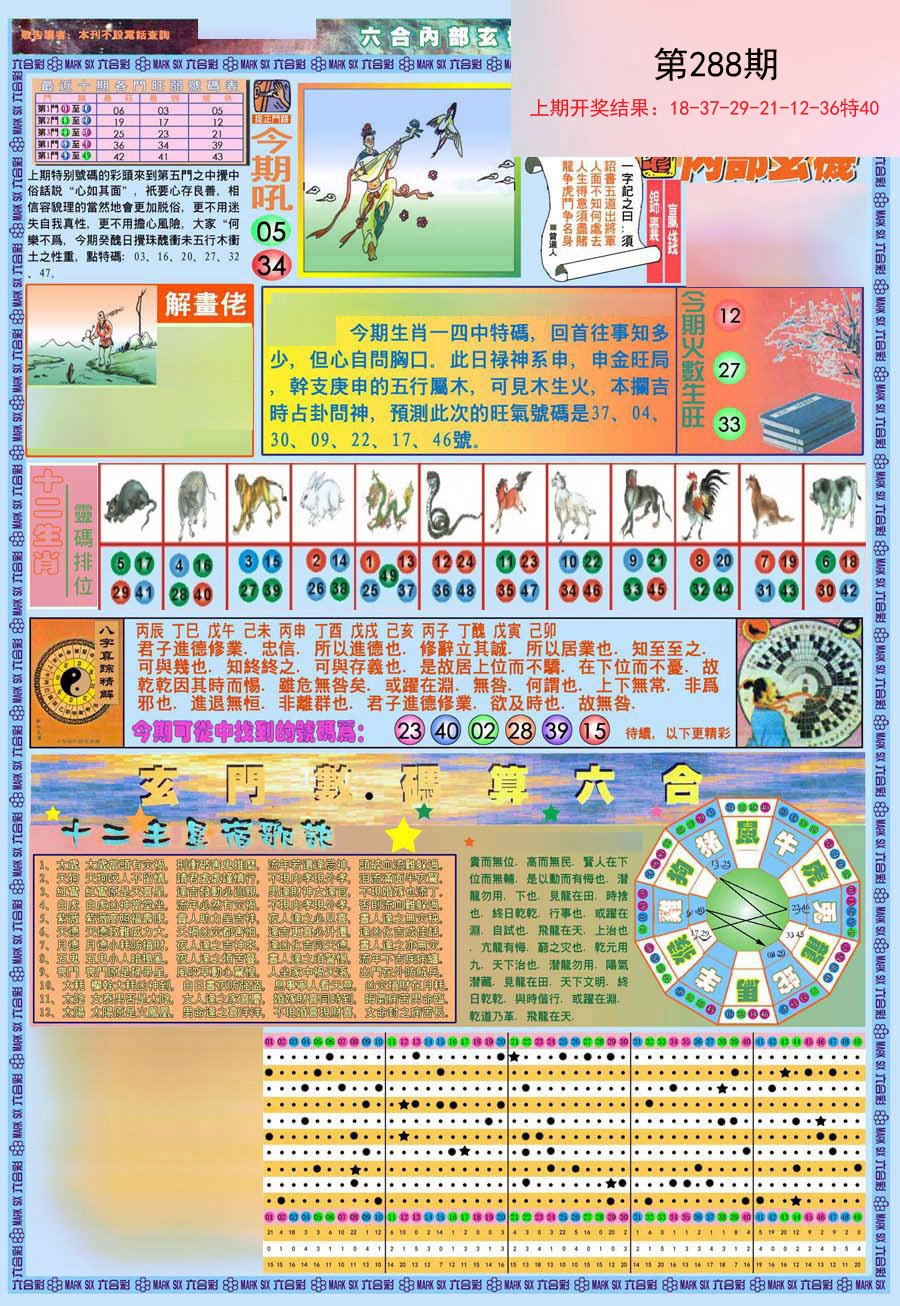 2024288期(新版)内部玄机A