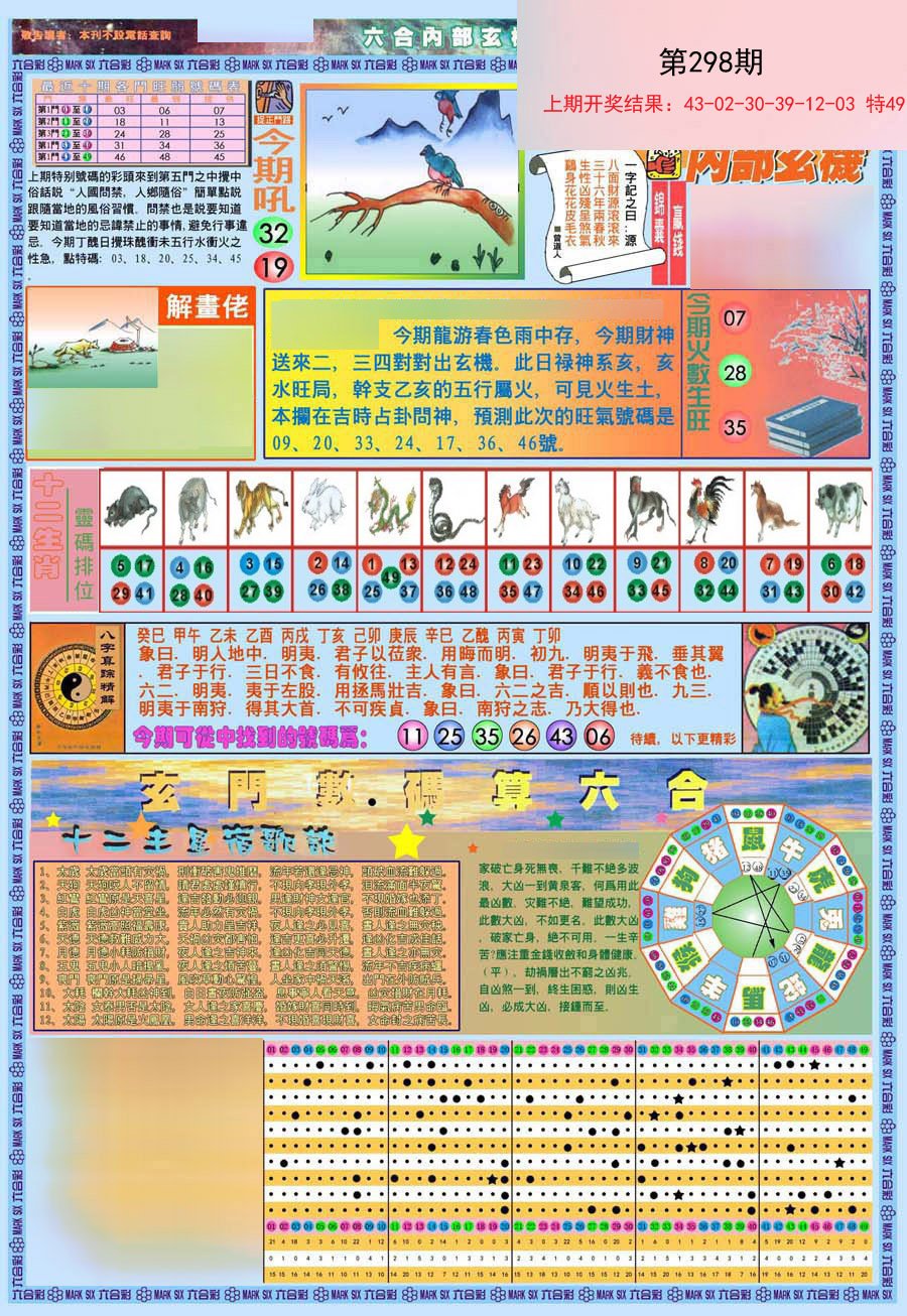 2024298期(新版)内部玄机A