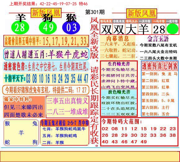 2024301期二代凤凰报