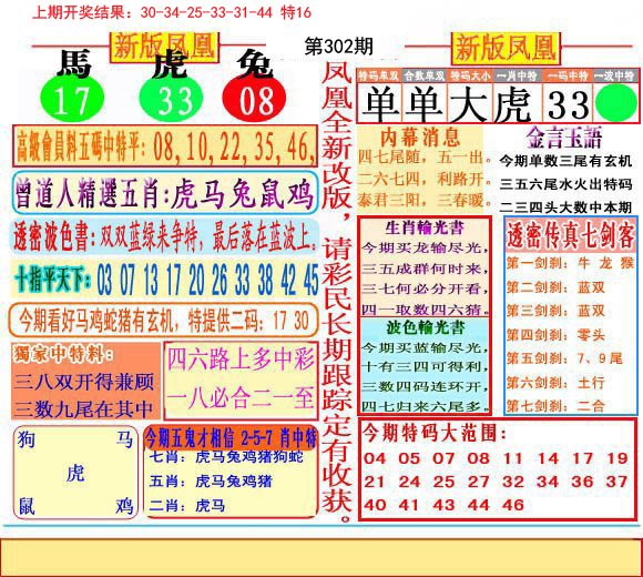 2024302期二代凤凰报