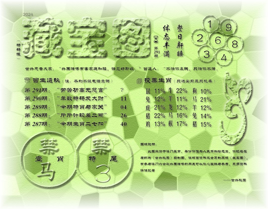 2024291期老《藏宝图》