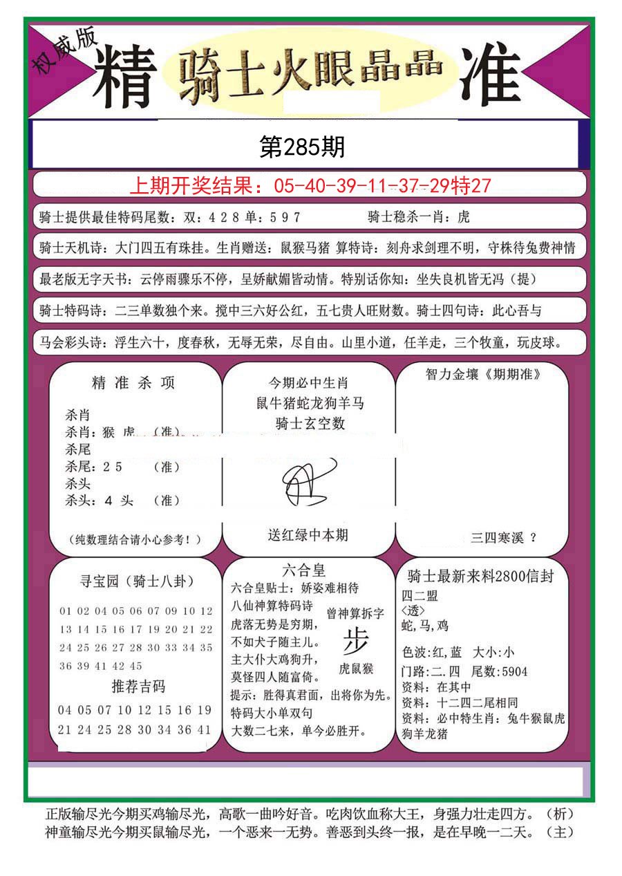 2024285期骑士火眼晶晶（正）